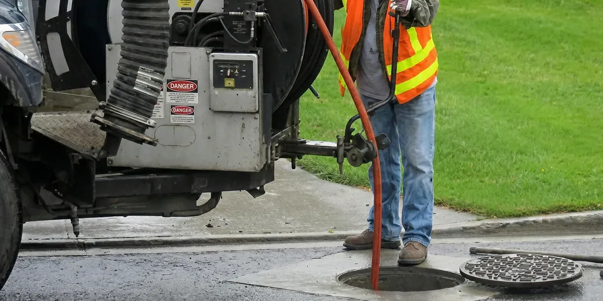 sewage clean up professionals using industrial equipment to remove contaminated wastewater in Columbia, MO