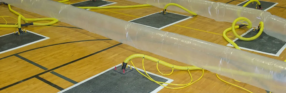water clean up drying system set up to remove moisture and prevent further damage in Columbia, MO